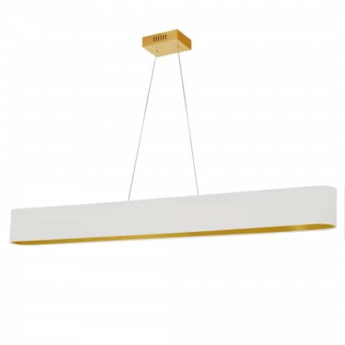 Dainolite 30W Horizontal Matte Black Pendant with Black/Gold Shade