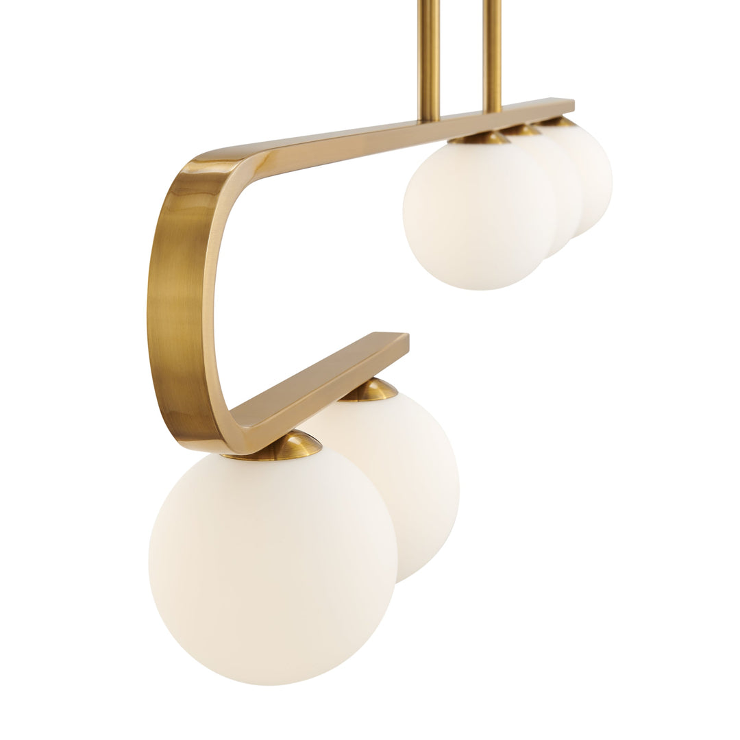 Anechdoche Rectangular Gold and White Chandelier