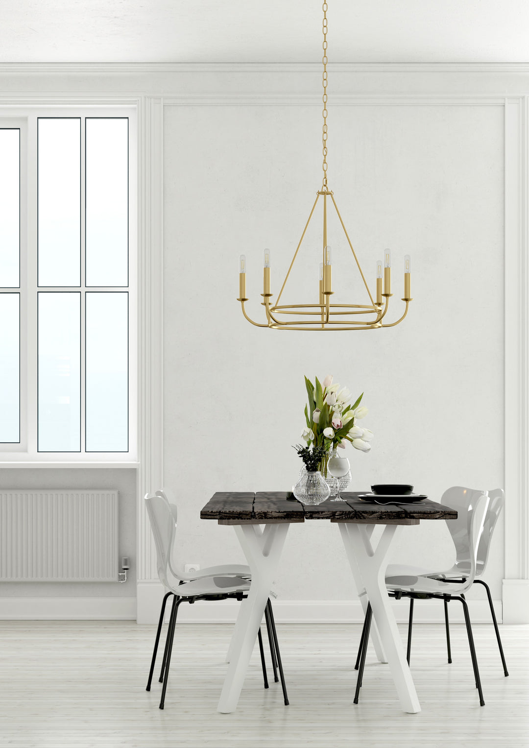 Crystorama Bailey 8 Light Aged Brass Chandelier