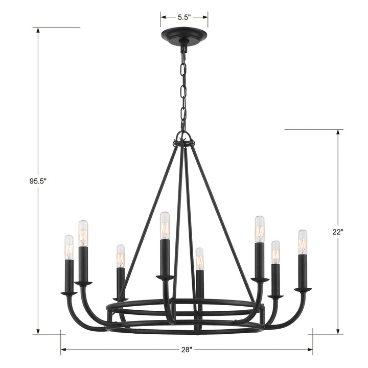 Crystorama Bailey 8 Light Aged Brass Chandelier