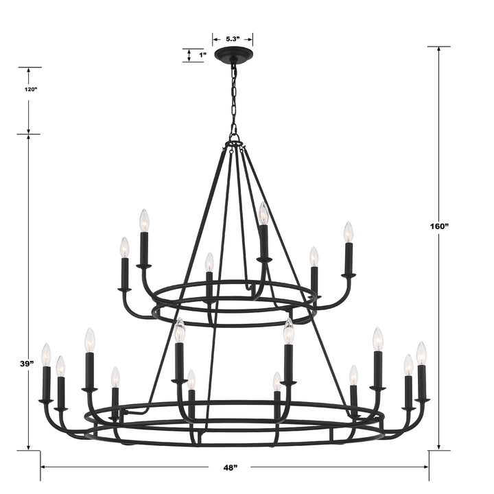 Crystorama Bailey 18 Light Aged Brass Chandelier