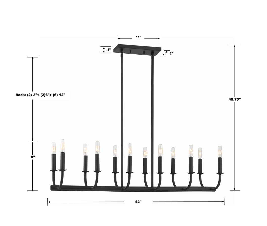 Crystorama Bailey 12 Light Aged Brass Chandelier