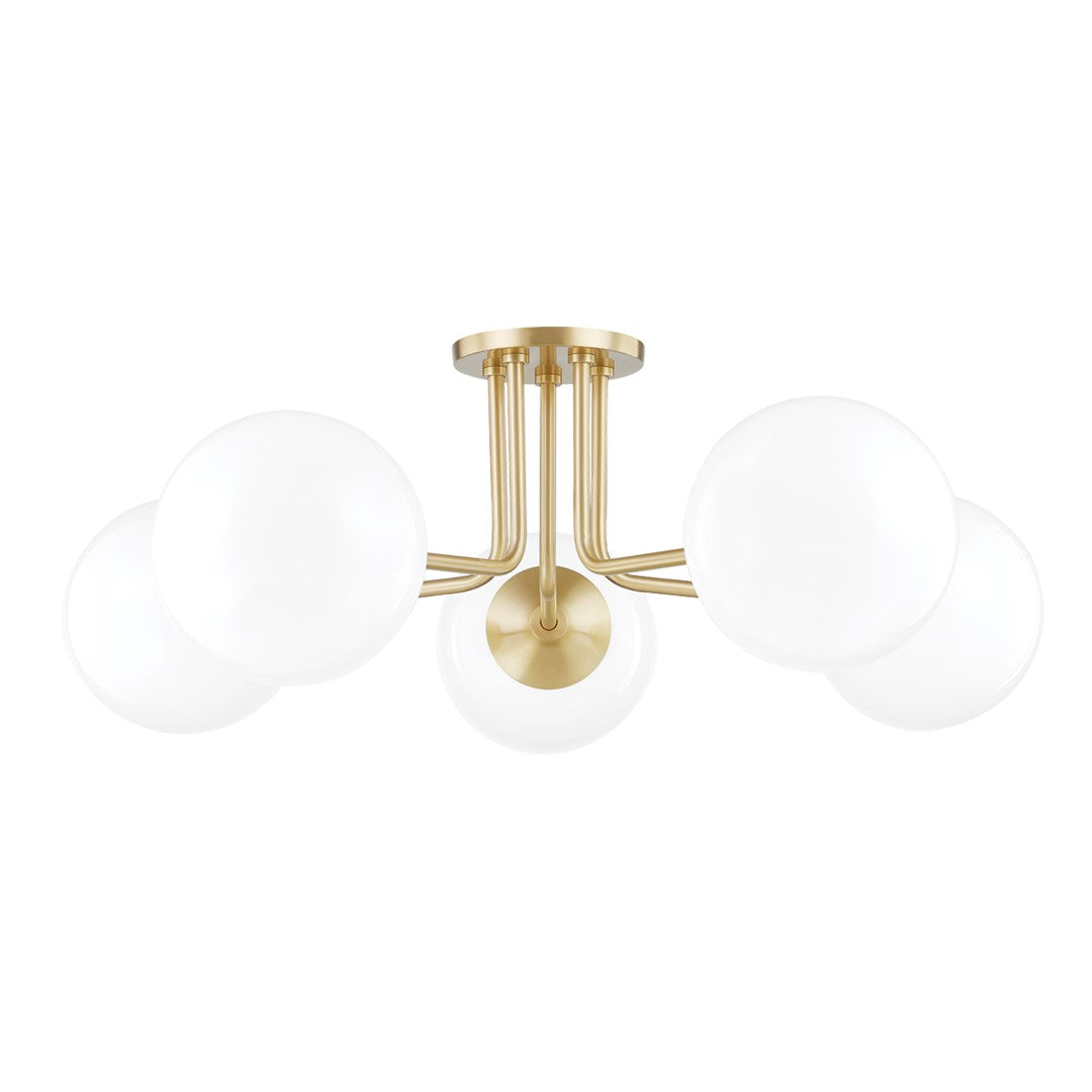 Stella Semi Flush, Aged Brass