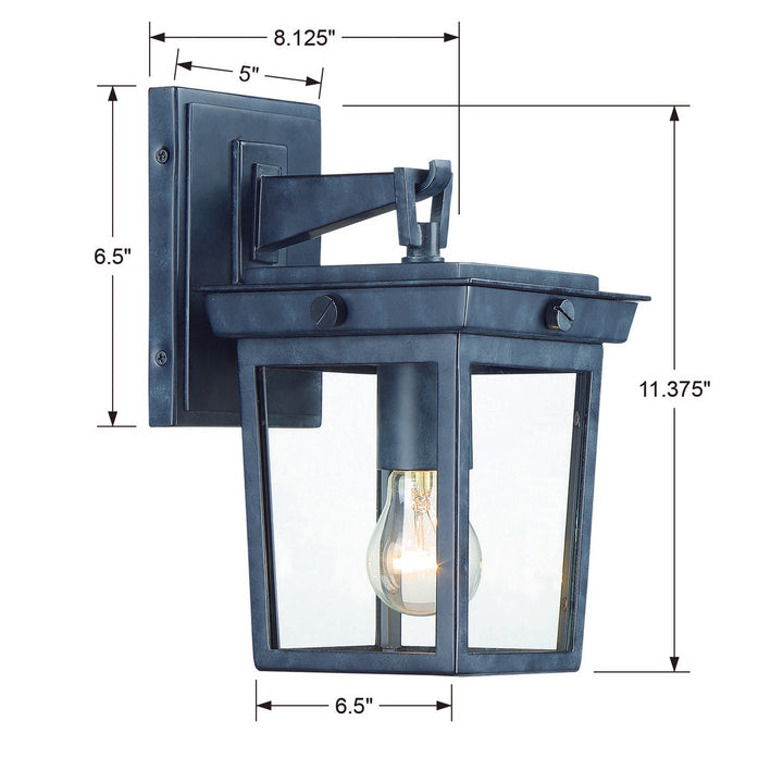 Crystorama Belmont 1 Light Graphite Outdoor Sconce