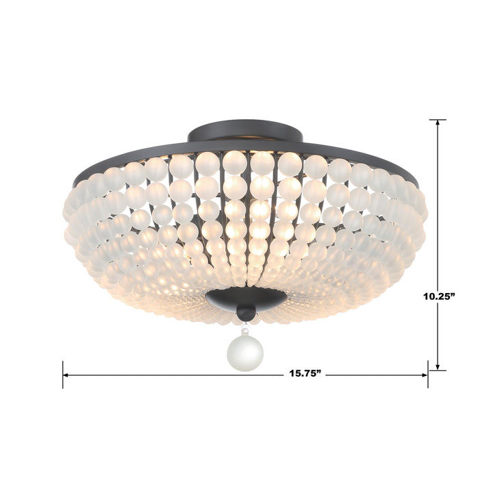 Crystorama Bella 3 Light Antique Gold Semi Flush Mount