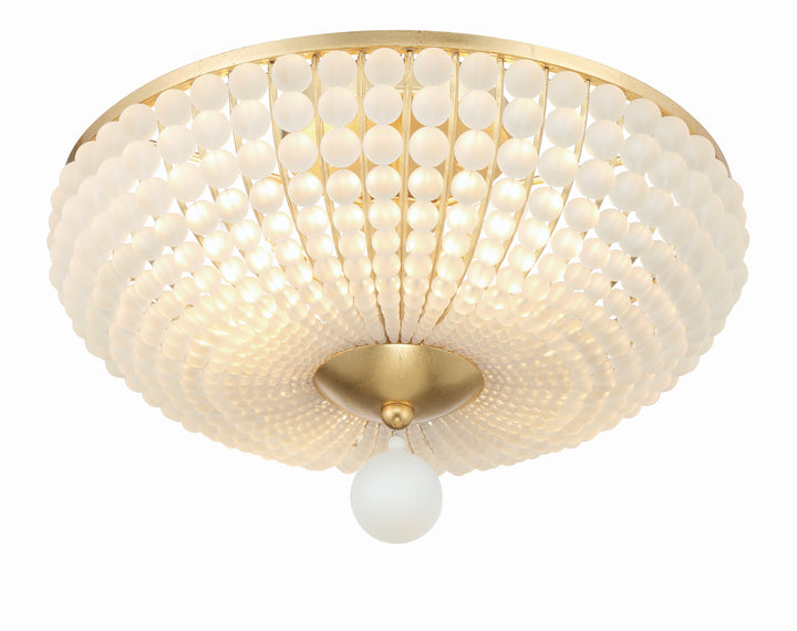 Bella 4 Light Antique Gold Semi Flush Mount