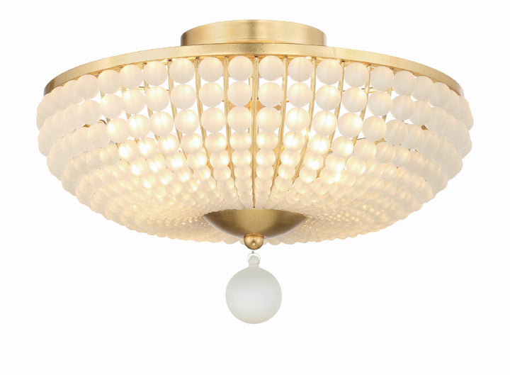 Crystorama Bella 4 Light Antique Gold Semi Flush Mount