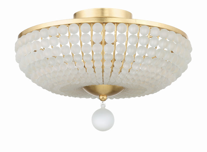 Crystorama Bella 4 Light Antique Gold Semi Flush Mount