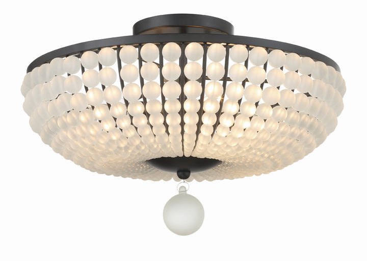 Crystorama Bella 4 Light Antique Gold Semi Flush Mount