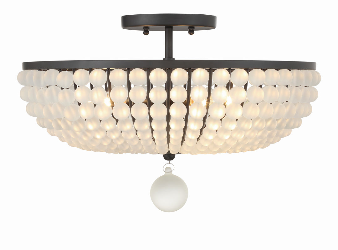 Crystorama Bella 4 Light Antique Gold Semi Flush Mount