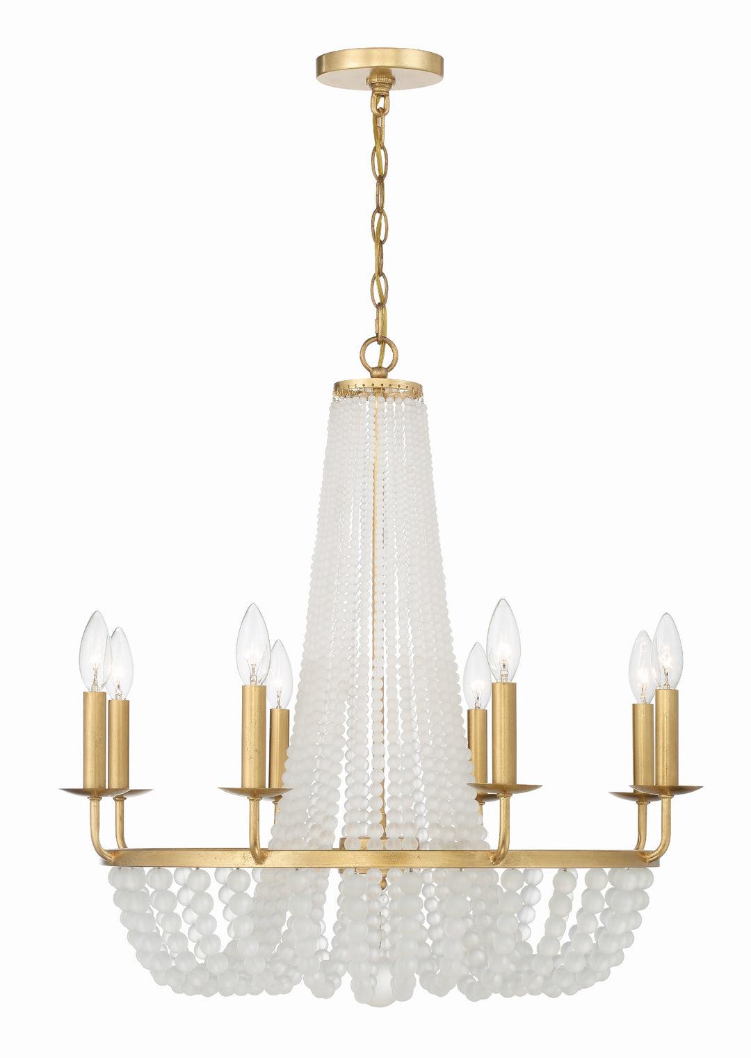 Crystorama Bella 8 Light Antique Gold Chandelier