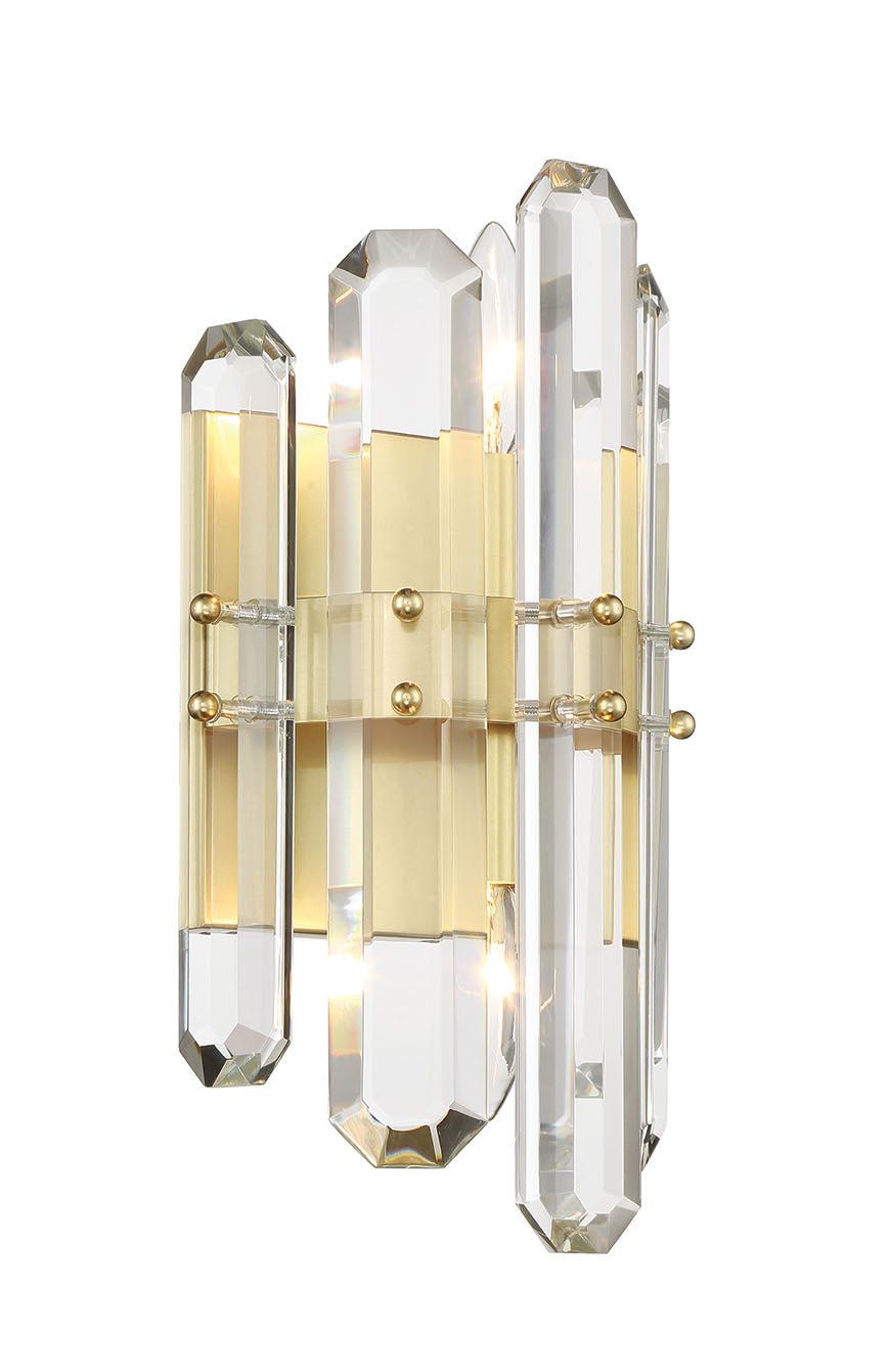 Crystorama Bolton 2 Light Aged Brass Sconce