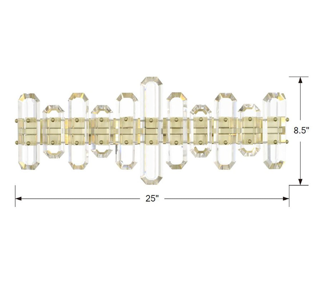 Crystorama Bolton 3 Light Aged Brass Bathroom Vanity