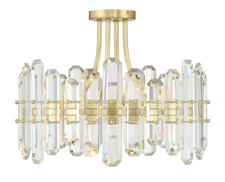 Crystorama Bolton 4 Light Aged Brass Semi Flush Mount