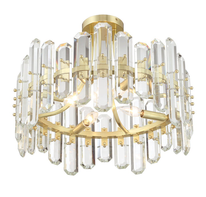 Crystorama Bolton 4 Light Aged Brass Semi Flush Mount