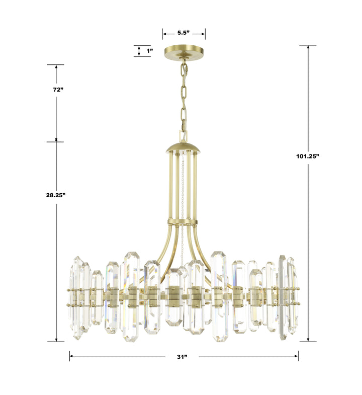 Crystorama Bolton 12 Light Aged Brass Chandelier