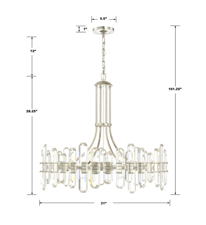 Crystorama Bolton 12 Light Aged Brass Chandelier