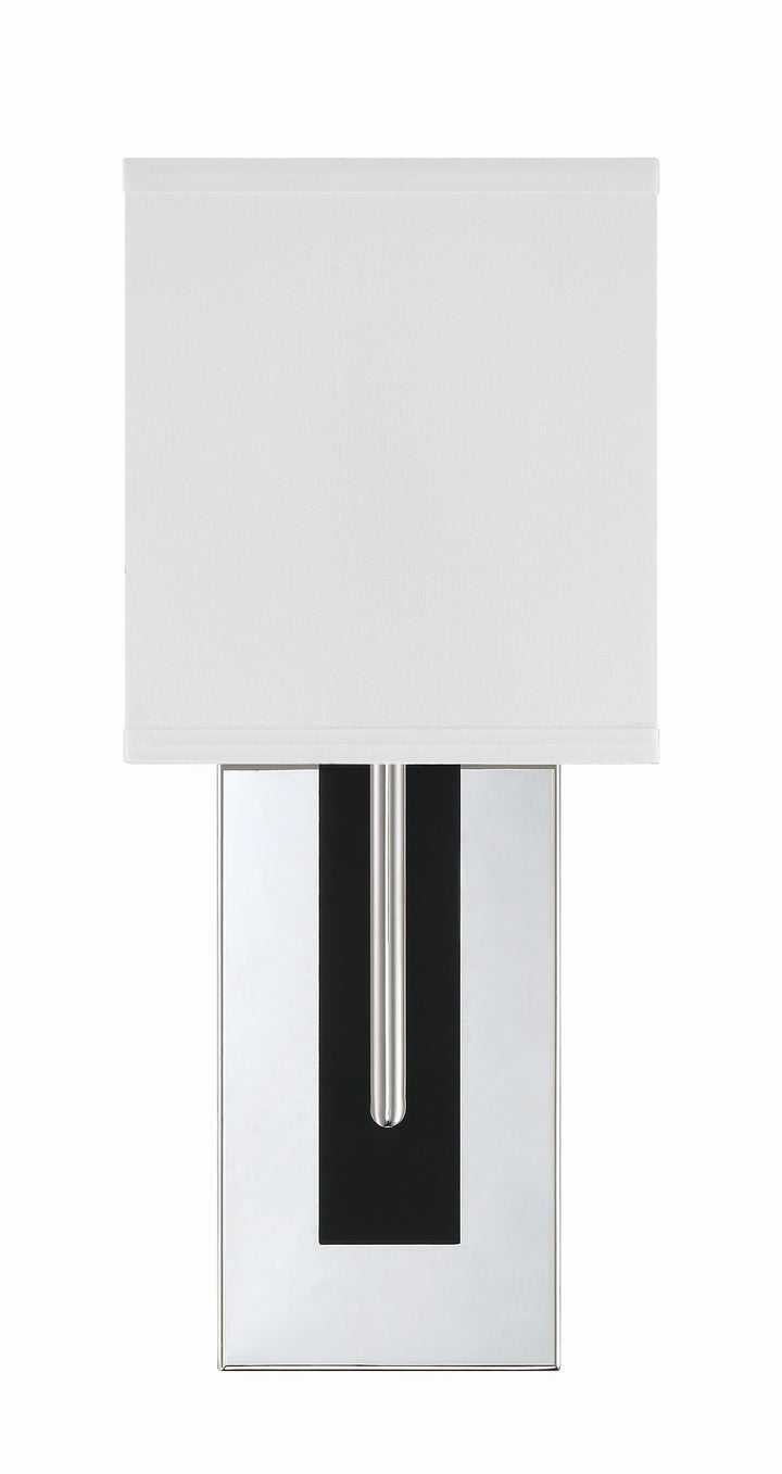 Crystorama Brent 1 Light Polished Nickel Sconce