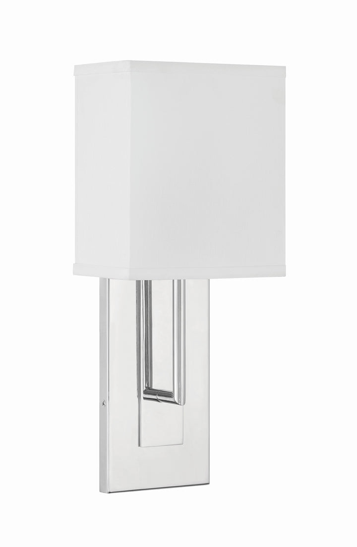 Crystorama Brent 1 Light Polished Nickel Sconce