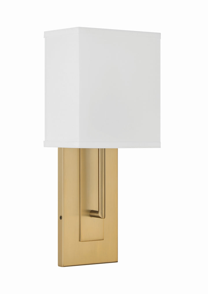 Crystorama Brent 1 Light Polished Nickel Sconce