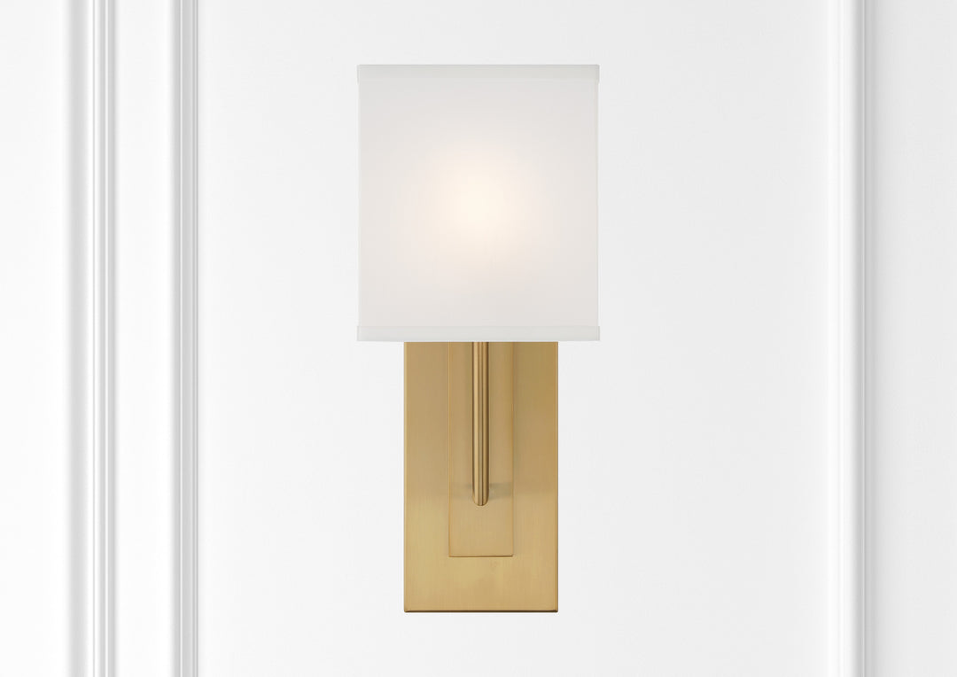 Crystorama Brent 1 Light Polished Nickel Sconce