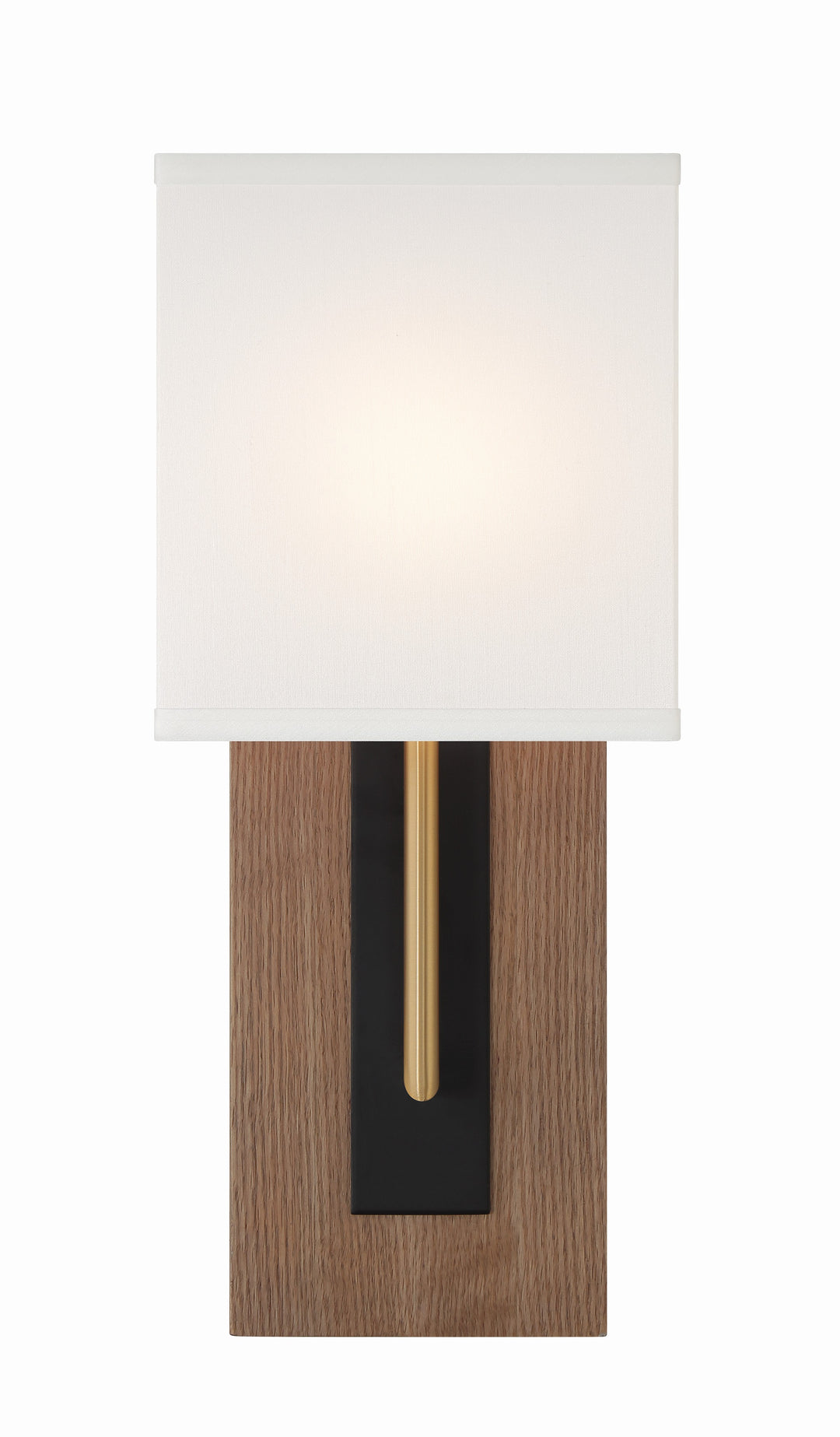 Crystorama Brent 1 Light Matte Black + Vibrant Gold Sconce