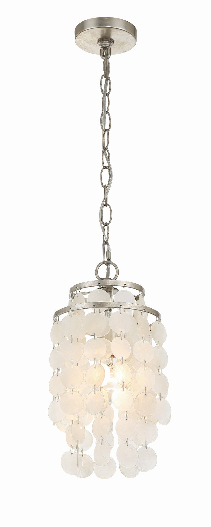 Crystorama Brielle 1 Light Antique Silver Mini Pendant