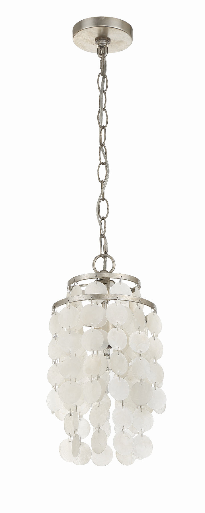 Crystorama Brielle 1 Light Antique Silver Mini Pendant