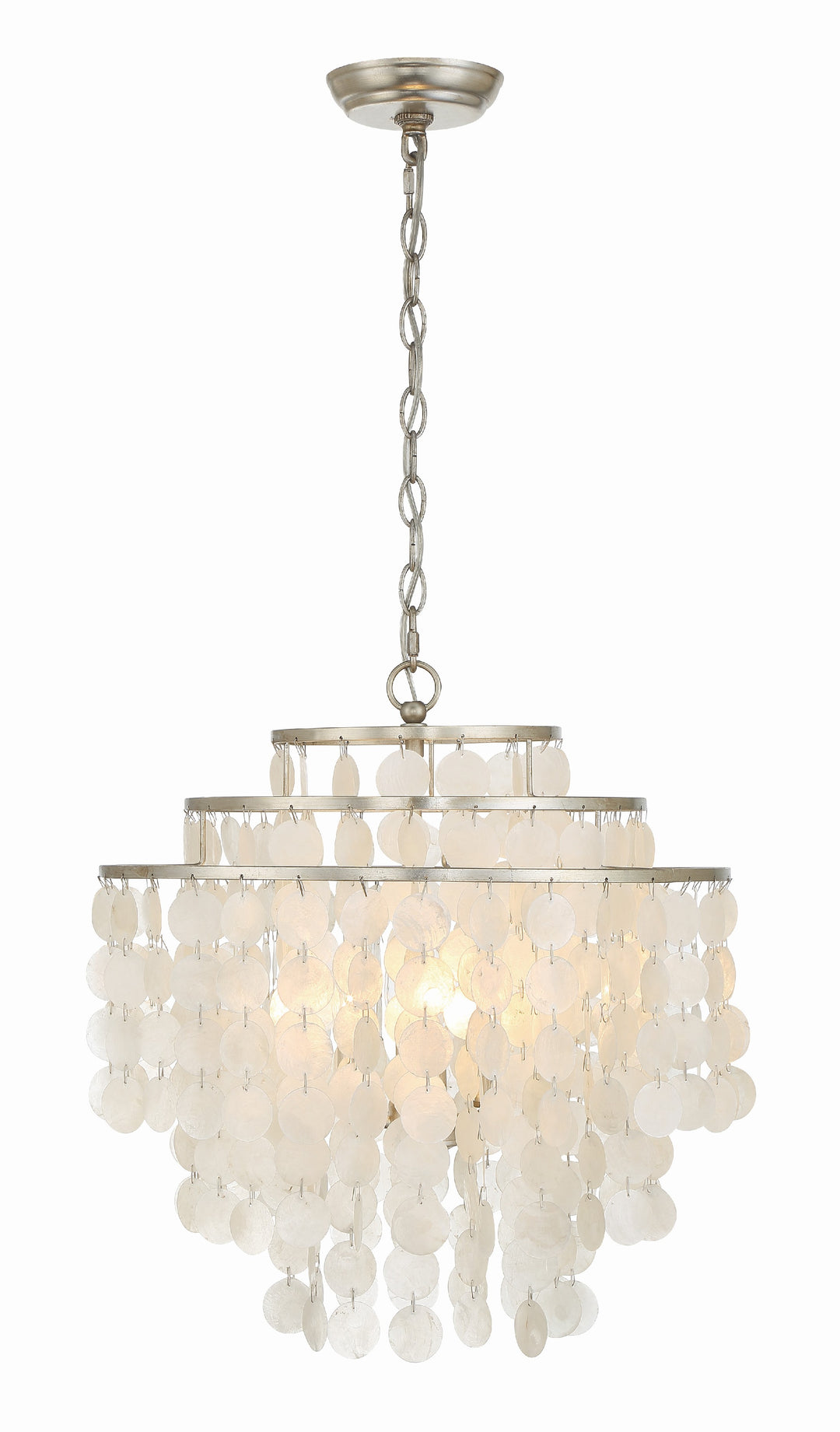 Crystorama Brielle 4 Light Antique Silver Chandelier