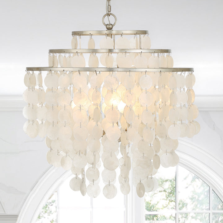 Crystorama Brielle 4 Light Antique Silver Chandelier