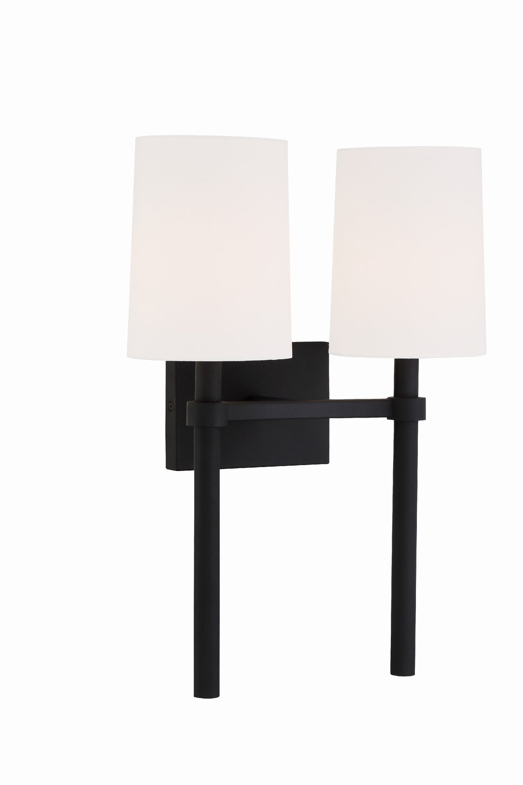 Crystorama Bromley 2 Light Black Forged Sconce