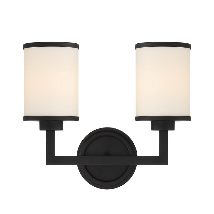 Crystorama Bryant 2 Light Black Forged Sconce