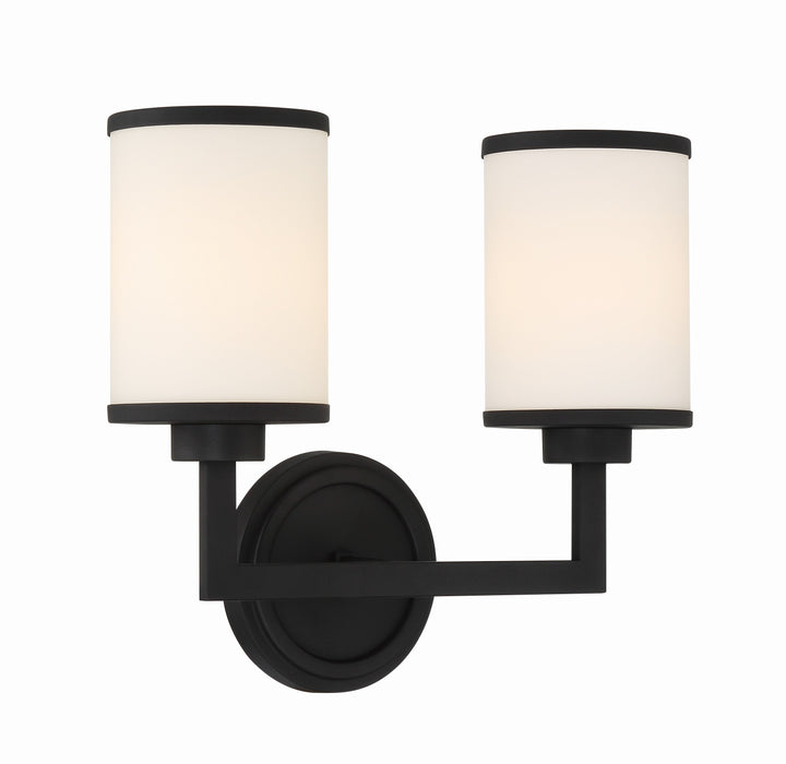 Crystorama Bryant 2 Light Black Forged Sconce