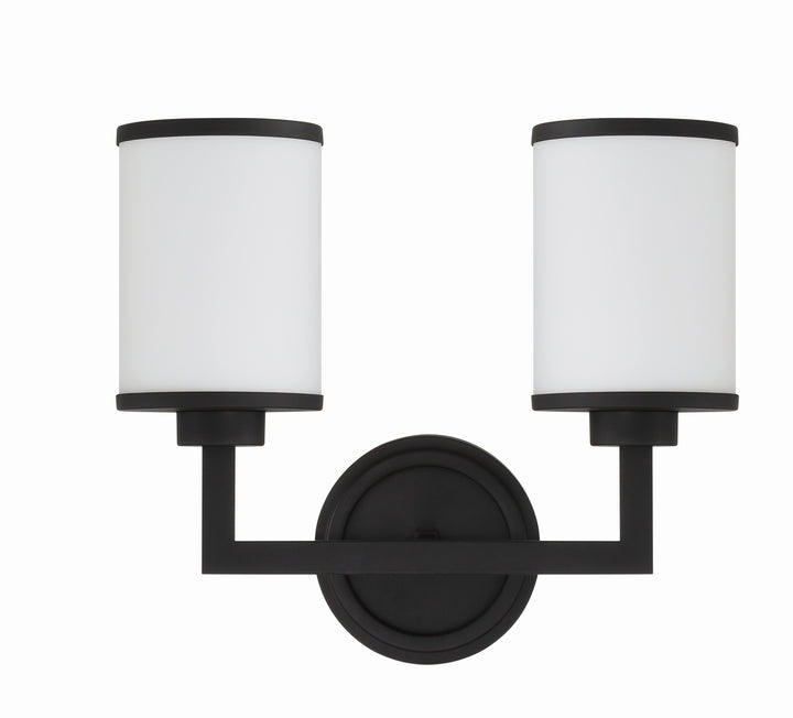 Crystorama Bryant 2 Light Black Forged Sconce