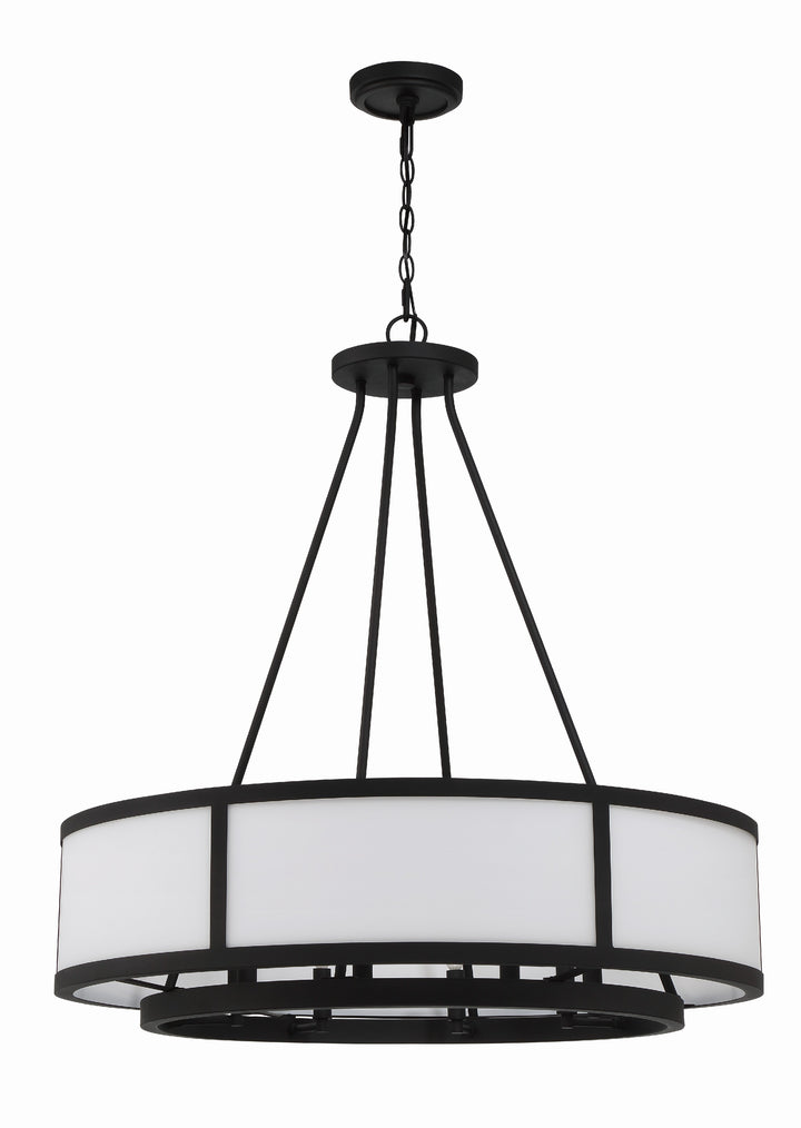 Crystorama Bryant 8 Light Black Forged Chandelier