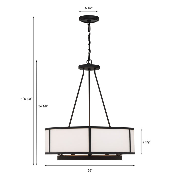 Crystorama Bryant 8 Light Black Forged Chandelier