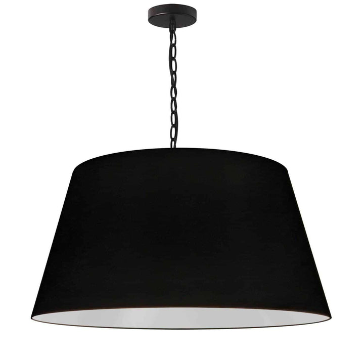 Dainolite 1 Light Brynn Large Pendant, Black/Silver Shade, Black