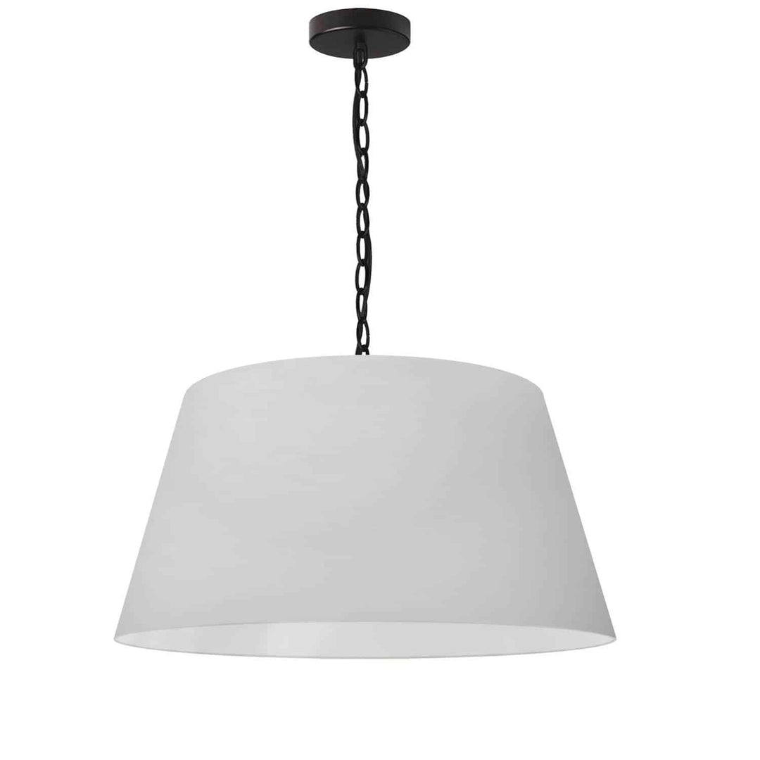 Dainolite 1 Light Brynn Medium Pendant, Black/Silver Shade, Black