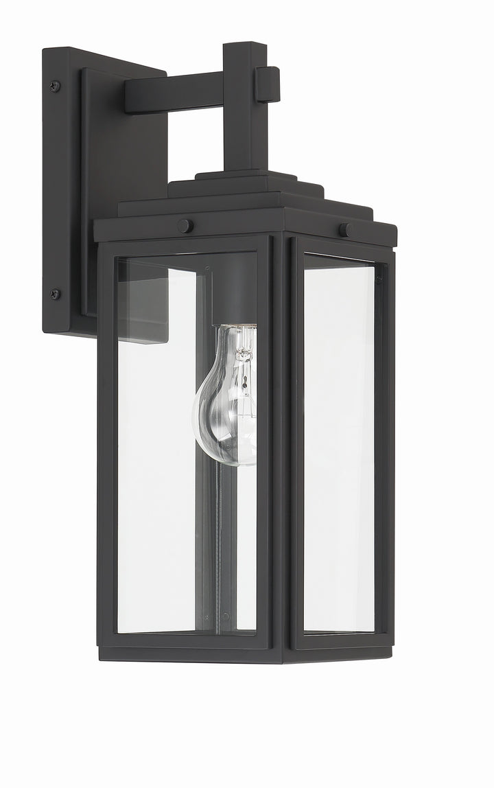 Crystorama Byron 1 Light Matte Black Outdoor Sconce