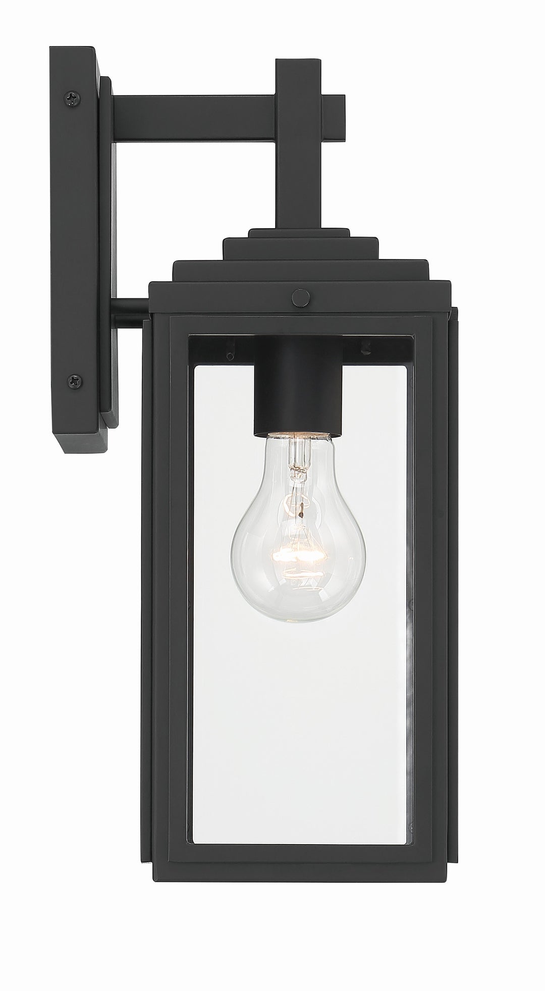 Crystorama Byron 1 Light Matte Black Outdoor Sconce