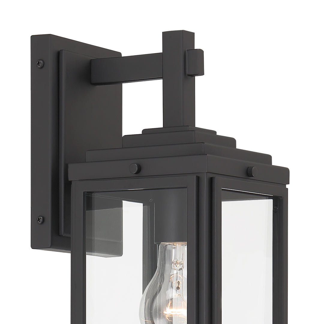 Crystorama Byron 1 Light Matte Black Outdoor Sconce