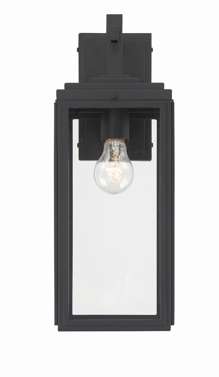 Crystorama Byron 1 Light Matte Black Outdoor Sconce