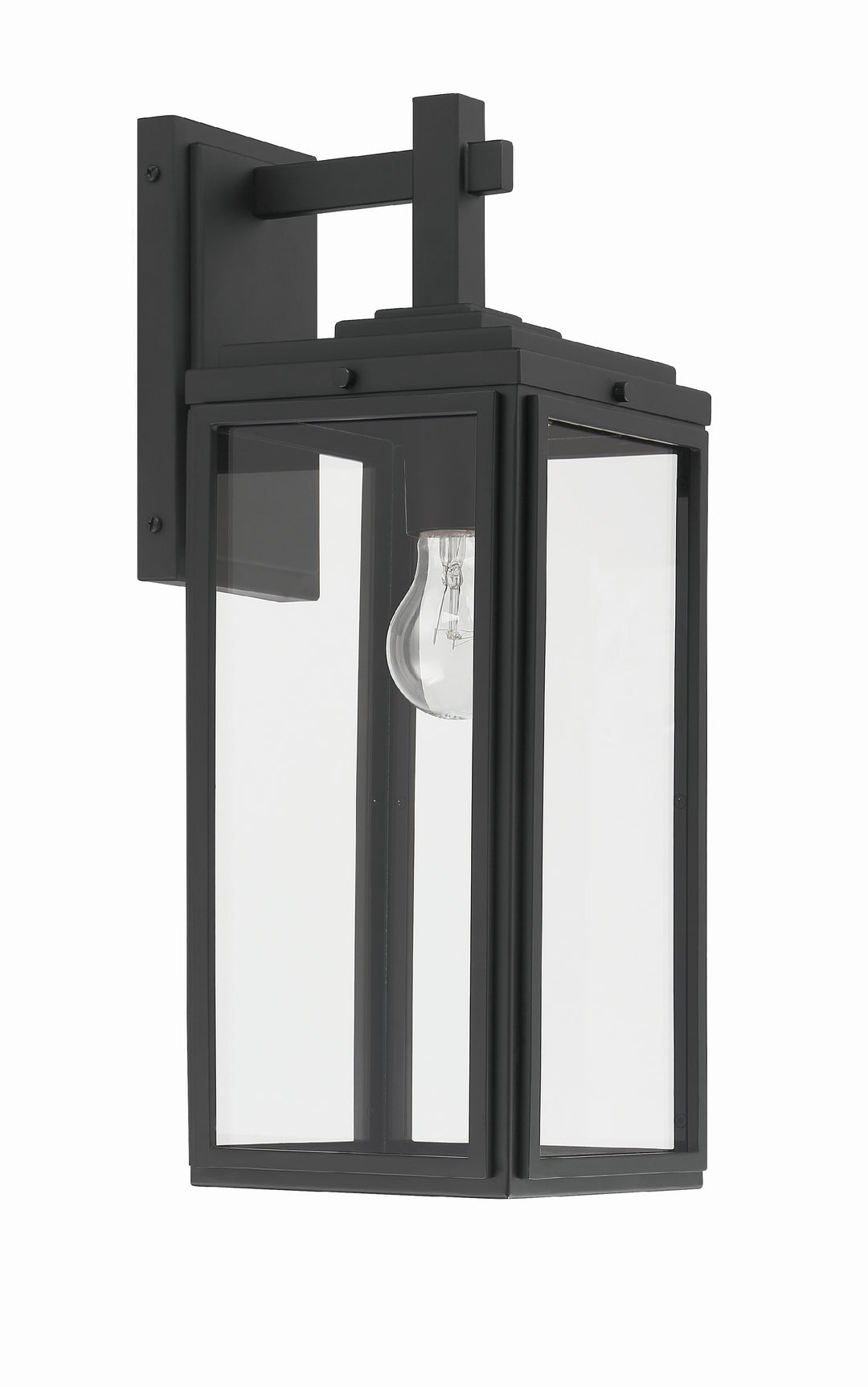 Crystorama Byron 1 Light Matte Black Outdoor Sconce