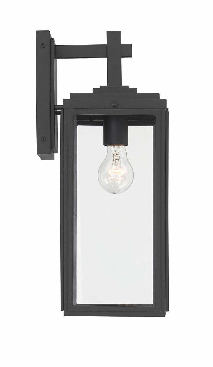 Crystorama Byron 1 Light Matte Black Outdoor Sconce