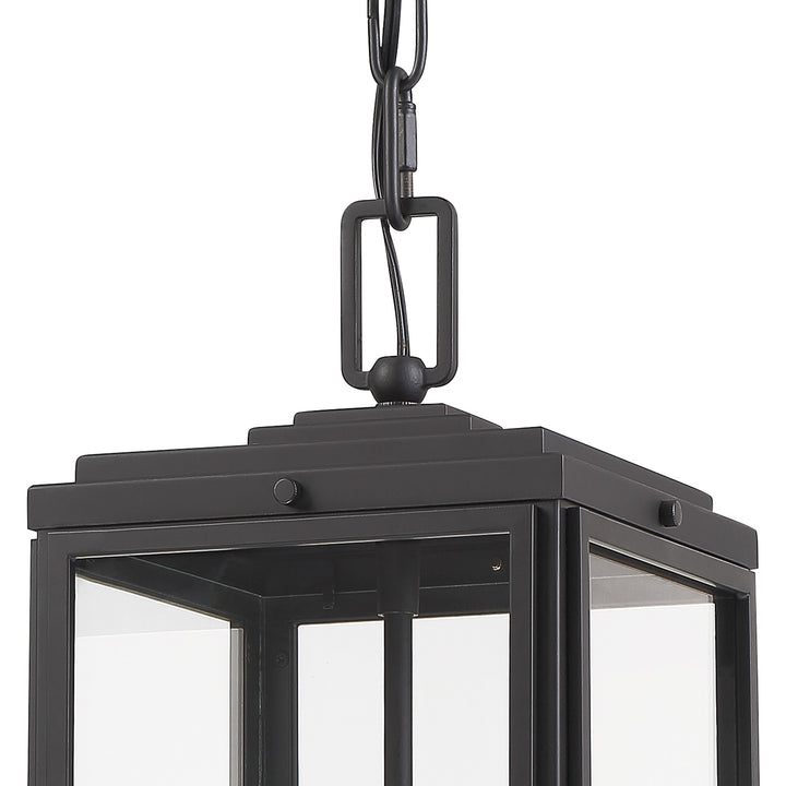 Crystorama Byron 3 Light Matte Black Outdoor Pendant