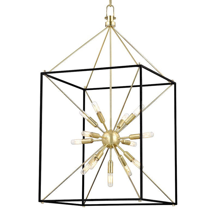 Glendale Lantern - Aged Brass, Black