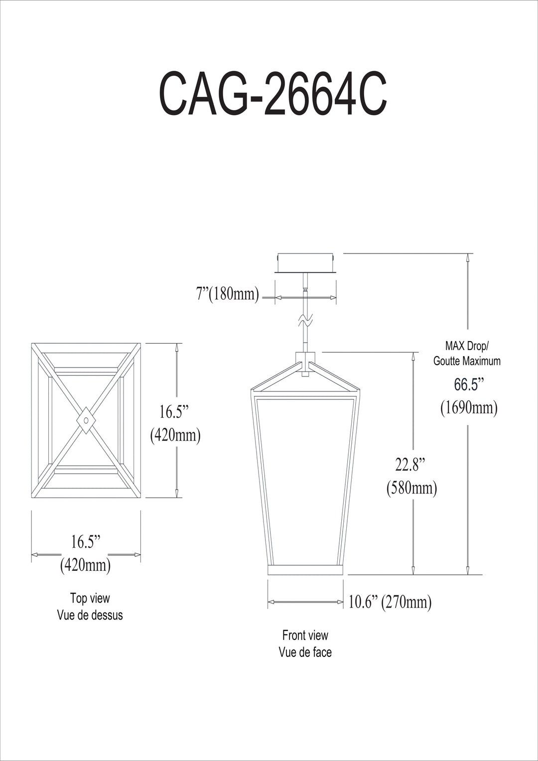 Dainolite 64W Chandelier, Aged Brass with White Diffuser