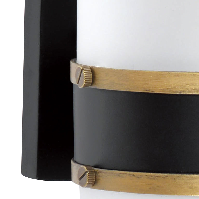 Crystorama Brian Patrick Flynn Capsule 1 Light Matte Black + Textured Gold Outdoor Sconce