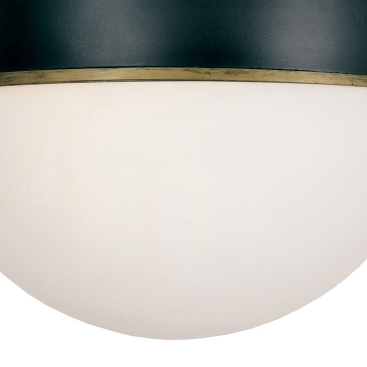 Crystorama Brian Patrick Flynn Capsule 2 Light Matte Black + Textured Gold Outdoor Flush Mount