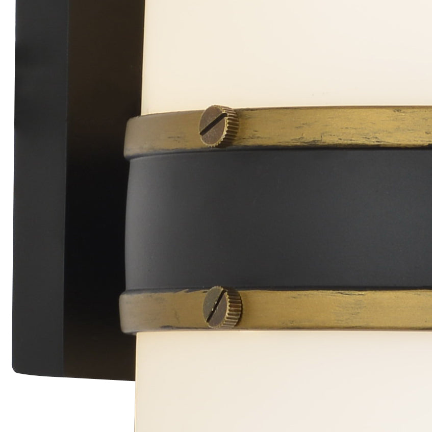 Crystorama Brian Patrick Flynn Capsule 2 Light Matte Black + Textured Gold Outdoor Sconce